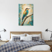 Gouden Horizon Bijeneter – Luxe Impasto Canvas Afdruk (Insitu (Slaapkamer))