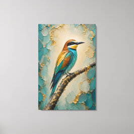 Gouden Horizon Bijeneter – Luxe Impasto Canvas Afdruk