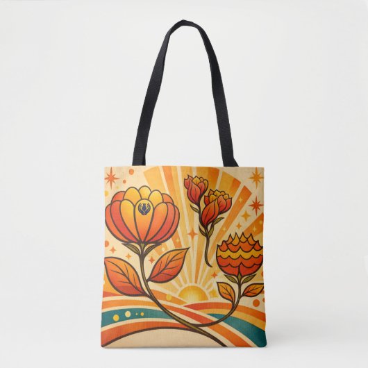 Gouden Horizon Bloei Tote Bag (Voorkant)