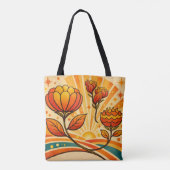 Gouden Horizon Bloei Tote Bag (Achterkant)
