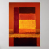 Gouden Horizon Kleurveld Abstracte Moderne Wand Poster (Voorkant)