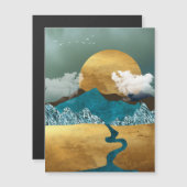 Gouden horizon met blauwe bergen (Voorkant / Achterkant)