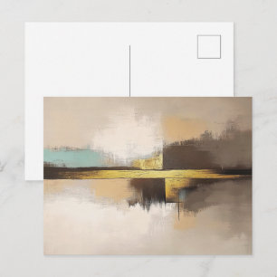 Gouden Horizon – Minimalistisch Abstract Landschap Briefkaart