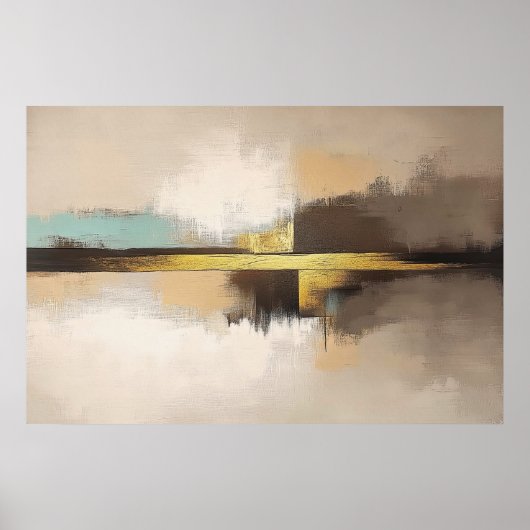 Gouden Horizon – Minimalistisch Abstract Landschap Poster (Voorkant)