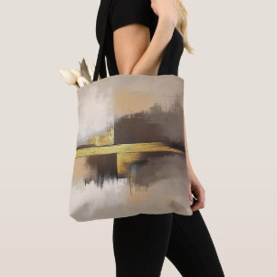 Gouden Horizon – Minimalistisch Abstract Landschap Tote Bag