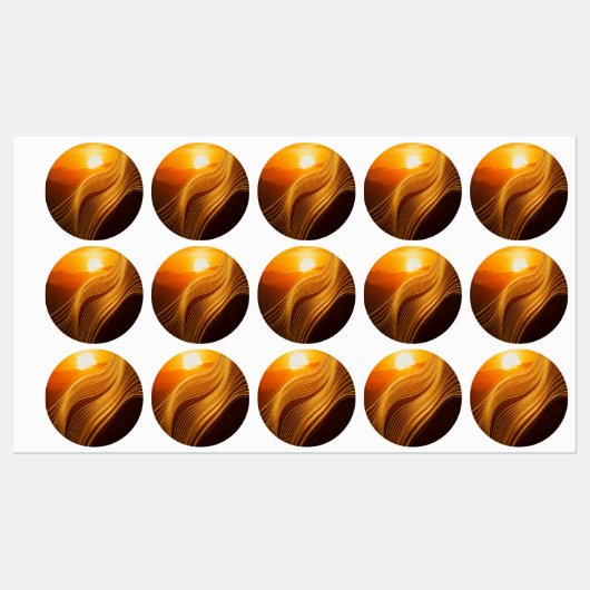 Gouden Horizon — Minimalistische Abstracte Sticker (Vel)