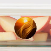 Gouden Horizon — Minimalistische Abstracte Sticker (Aangebracht)