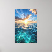 Gouden Horizon Oceaan Canvasprint Canvas Afdruk (Voorkant)