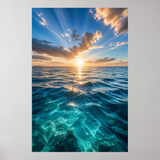 Gouden Horizon Oceaan Poster