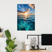 Gouden Horizon Oceaan Poster (Thuiskantoor)