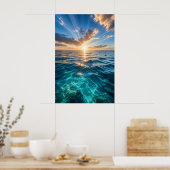 Gouden Horizon Oceaan Poster (Keuken)