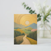 Gouden Horizon Pad Briefkaart (Staand voorkant)