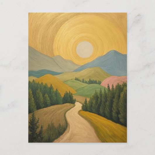 Gouden Horizon Pad Briefkaart (Voorkant)