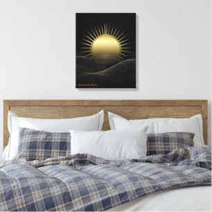 Gouden Horizon Zon Minimalistische Kunst Canvas Ca Afdruk