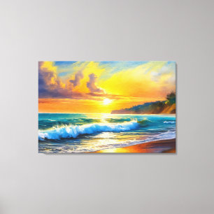 Gouden Horizon: Zonsondergang Sereniteit Canvas Afdruk