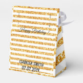 Gouden Horizontale Glitter Boho Populaire Collecti Bedankdoosjes (Achterkant)