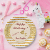 Gouden Horizontale Glitter Boho Populaire Collecti Papieren Bordje (Feest)