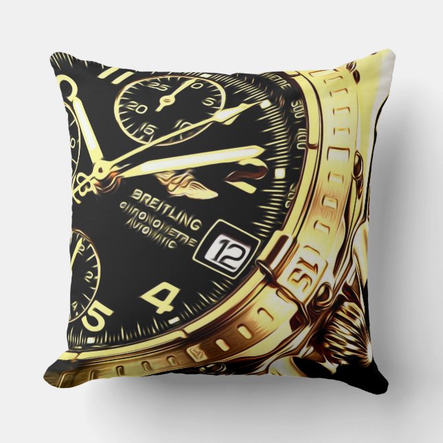 Gouden Horloge Kussen (Voorkant)