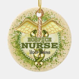 Gouden Hospice Verpleegster Caduceus ornament