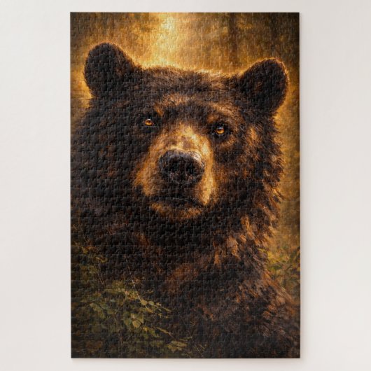 Gouden Hout | Beer Wildlife Kunst | Puzzel (Verticaal)