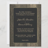 Gouden Houten Graan Bruiloft Kaart (Voorkant)