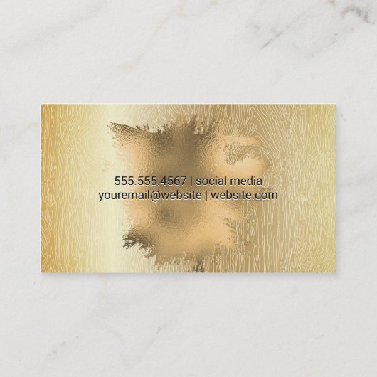 Gouden houtnerflijn | Goud folie | Wimpers Afsprakenkaartje (Achterkant)