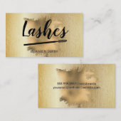 Gouden houtnerflijn | Goud folie | Wimpers Afsprakenkaartje (Voorkant / Achterkant)