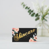 Gouden Huidverzorging Script Kalligrafie Waterverf Visitekaartje (Staand voorkant)