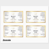 Gouden Huidverzorgingslichaamsolie 4 OZ Kosmetisch Rechthoekige Sticker (Vel)