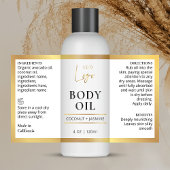 Gouden Huidverzorgingslichaamsolie 4 OZ Kosmetisch Rechthoekige Sticker