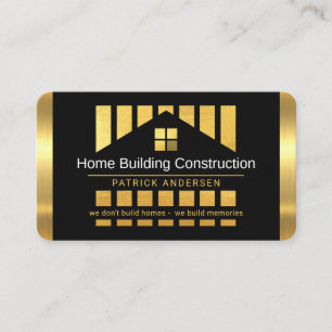 Gouden Huis Bouw Silhouet Constructie Heipalen Visitekaartje