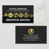 Gouden Huis Elektrische Iconen Power Line Visitekaartje (Voorkant / Achterkant)
