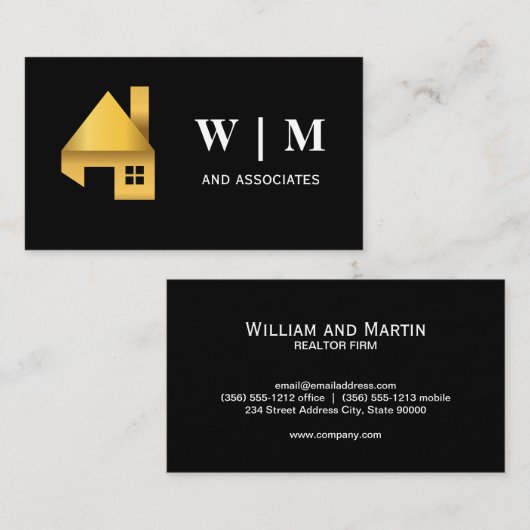 Gouden Huis Logo Visitekaartje (Voorkant / Achterkant)