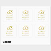 Gouden Huis Schoonmaak QR Code Vierkante Sticker (Vel)