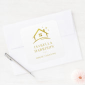 Gouden Huis Schoonmaak QR Code Vierkante Sticker (Envelop)