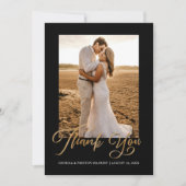 Gouden Huwelijk Bedankt Foto Kaart Minimal Script (Voorkant)