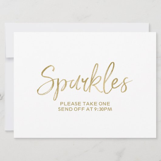Gouden Huwelijk "Sparkles" Afscheid Bord Kaart (Voorkant)