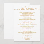 Gouden Huwelijks Itinerary - Bruiloft Welkom Programmakaart (Voorkant / Achterkant)