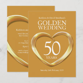 Gouden huwelijksfeest hart 50 jaar gouden feest ui kaart