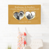 Gouden Huwelijksjubileum 2 harten foto banner (Insitu)