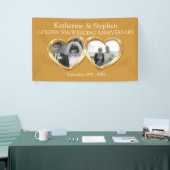 Gouden Huwelijksjubileum 2 harten foto banner (Beurs)