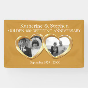 Gouden Huwelijksjubileum 2 harten foto banner