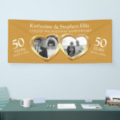 Gouden Huwelijksjubileum 2 harten foto banner (Beurs)