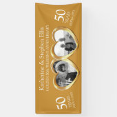 Gouden Huwelijksjubileum 2 harten foto banner (Verticaal)
