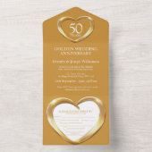 Gouden huwelijksjubileum 50 jaar feest evenement all in one uitnodiging (Binnen)