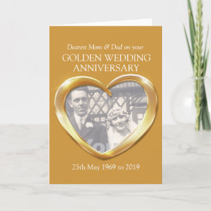 Gouden huwelijksjubileum foto moeder en vader kaar kaart