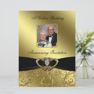 Gouden Huwelijksjubileum Foto Uitnodiging