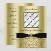 Gouden Huwelijksjubileum Foto Uitnodigingskaart Kaart (Voorkant / Achterkant)