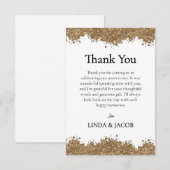 Gouden Huwelijksjubileum Goud Nep Glitters Bedankkaart (Voorkant / Achterkant)