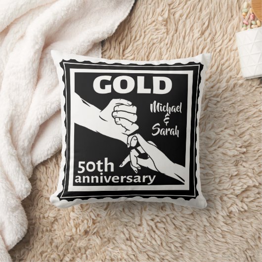 Gouden huwelijksjubileum hand in hand 50ste kussen (Deken)